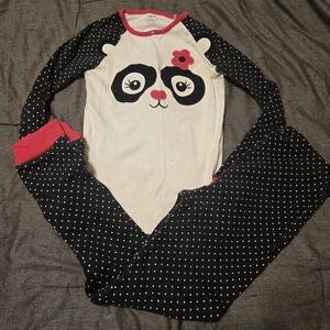Gymboree Black, White & Pink Panda Pajama Set